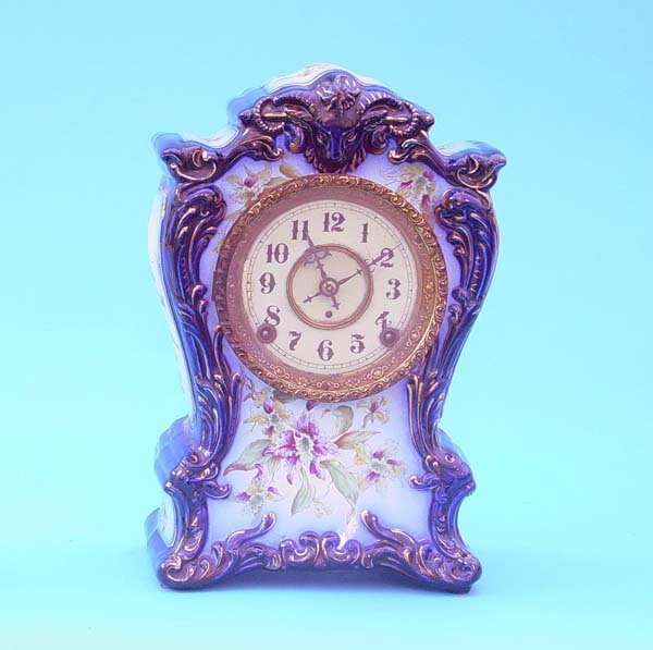 Kroeber Cobalt Blue Porcelain Mantel Clock