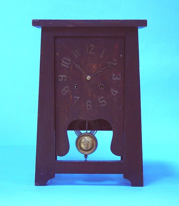 Oak Arts & Crafts Mission Mantel Clock