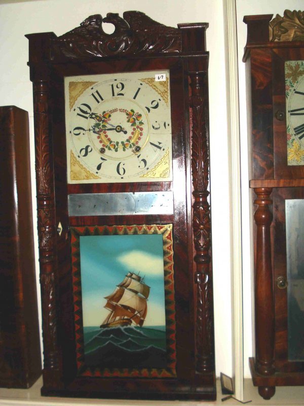 Shelf clock with wooden works