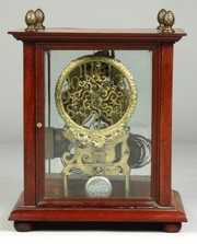 Unusual Brass Framed Skeleton Clock