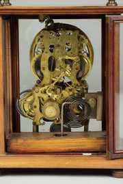 Unusual Brass Framed Skeleton Clock