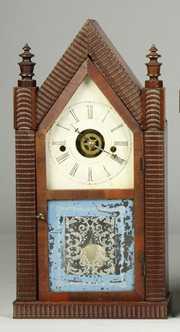 Terry & Andrews Ripple Front Steeple Shelf Clock