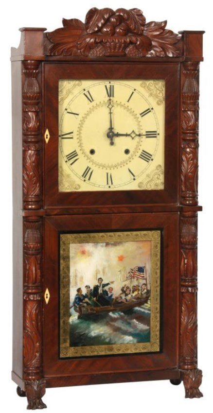 Mahogany Henry Terry Half Column Mantle Clock