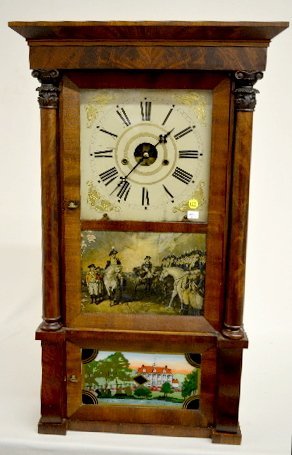 2 Weight Mahogany Triple Decker Shelf Clock