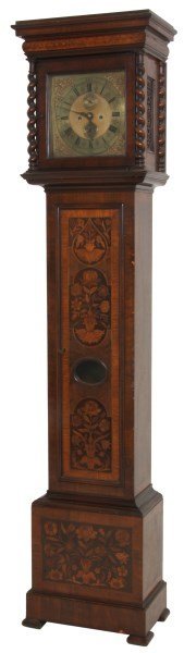 Waltham Inlaid Walnut Tall Case Floor Clock