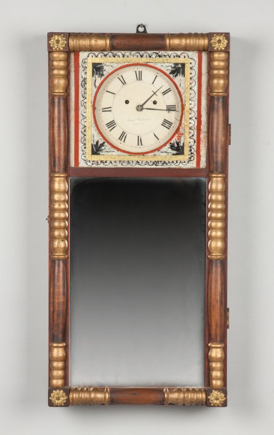 Joseph Chadwick Mirror Clock, Boscawen, NH