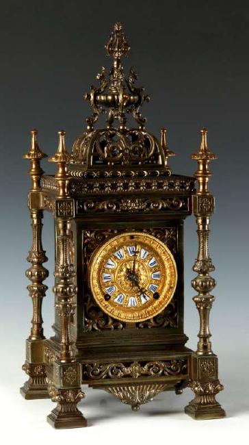 A SCARCE ANSONIA ‘REGENT’ ORNATE CAST BRASS CLOCK