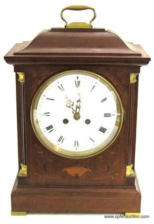 MAHOGANY INLAID BRACKET CLOCK