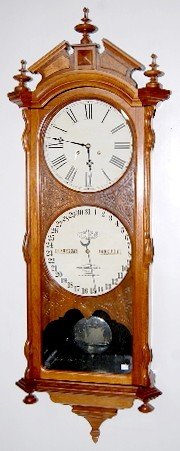 Walnut Ithaca Bank No. 2 Calendar Clock