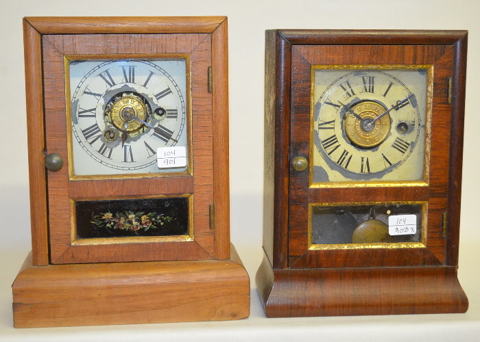 2 Antique Seth Thomas Miniature Cottage Shelf Clocks