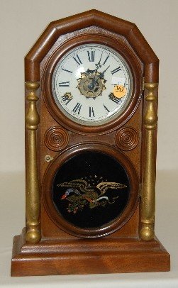 Eagle Decorated Shelf Clock with Octagon Top