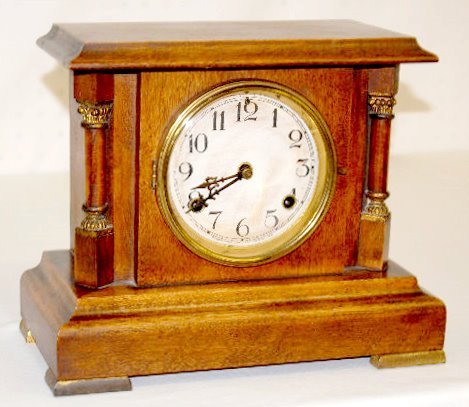 Seth Thomas Mahogany Pillar Shelf Clock