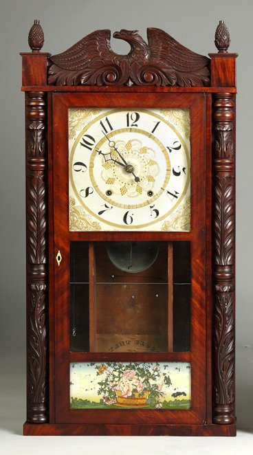 Eli Terry Jr. Carved Column & Splat Shelf Clock