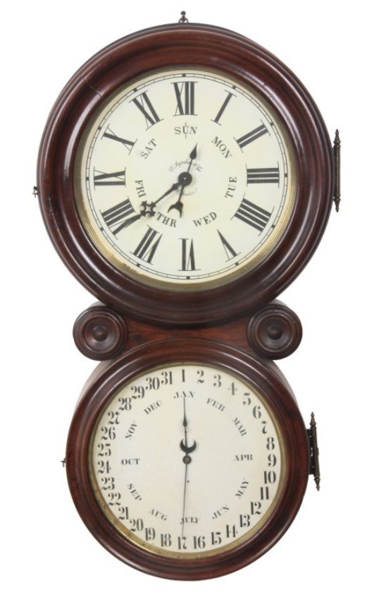 Ingraham ÂIonicÂ Double Dial Calendar Clock