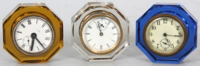3 E.N. Welch Cut Glass Clocks Â The Jewel