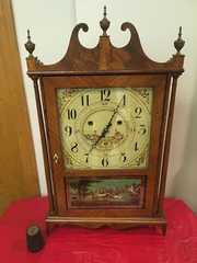 Silas Hoadley “Upside Down” Pillar and Scroll Clock