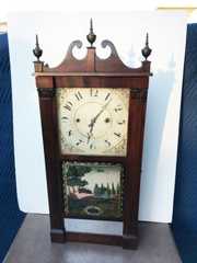 Jerome Darrow & Co. Reeded Pilaster and Scroll Clock