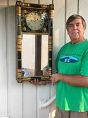 Antique Weight Driven Mirror Wall Clock
