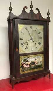 Ephraim Downes Pillar and Scroll Clock