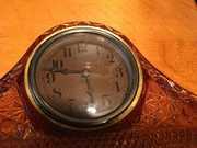 Amber Glass Mantel Clock