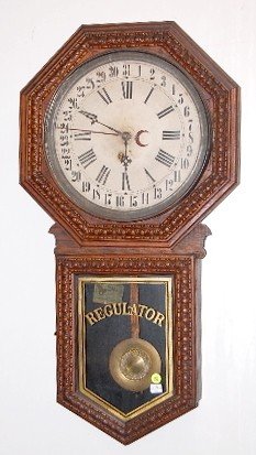 Oak Ingraham “Hartford” Long Drop Wall Clock