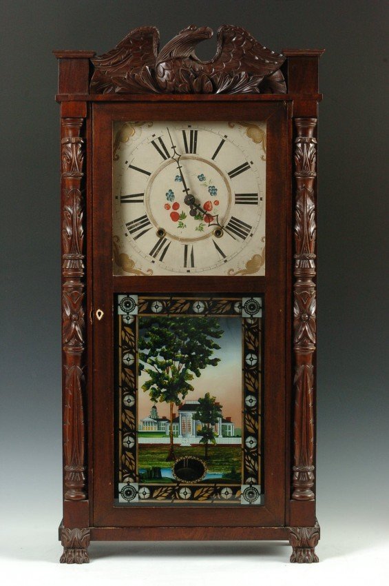 AN EPHRAIM DOWNS 1825-1843 SHELF CLOCK