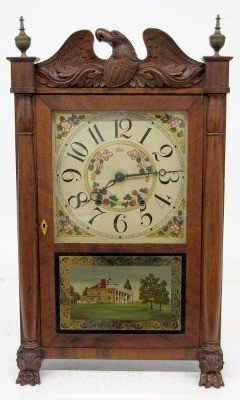 Eli Terry Wood Works Shelf Clock W/ Eagle