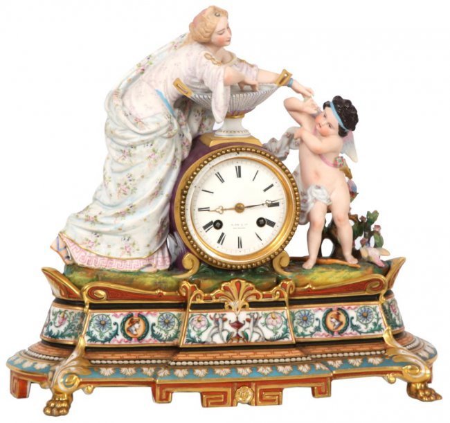 Chantilly French Bisque Clock