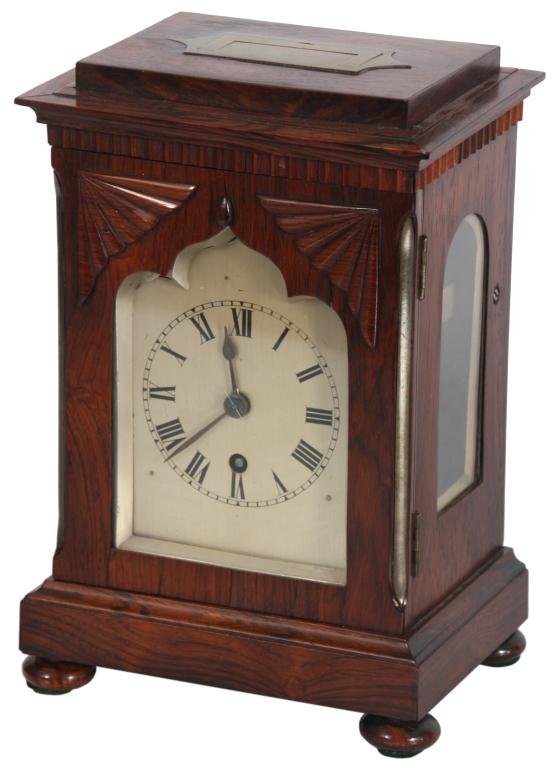 Rosewood Fusee Bracket Shelf Clock