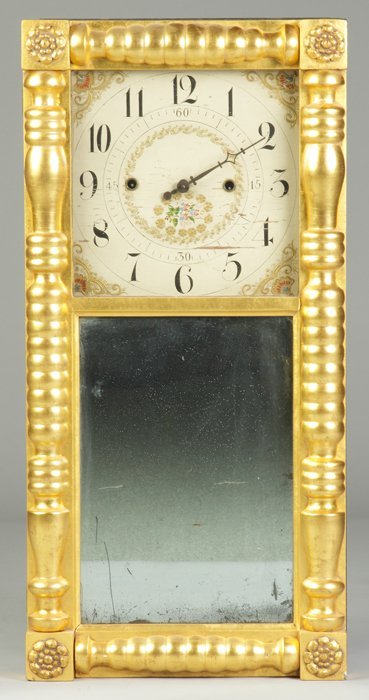 Gilt Front Mirror Clock