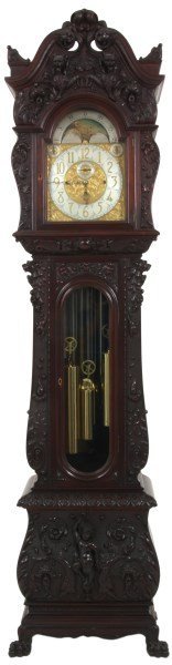 Jos. Jennens Mahogany Horner Grandfather Clock