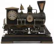 French Animated Locomotive Industrial Clock