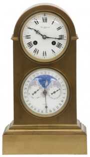 Bronze Double Dial Calendar Mantle Clock