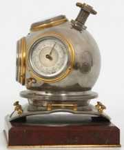 French Industrial DiverÂs Helmet Desk Clock