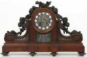 Bronze Mounted Oak Mantle Clock