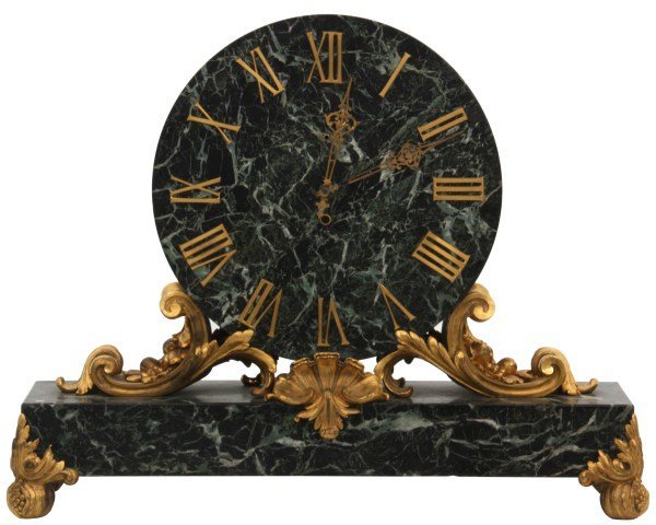 Caldwell Bronze Mounted Marble Mantle Clock