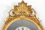 Unusual Lg. Gilt Carved 30 Day Mirror Clock