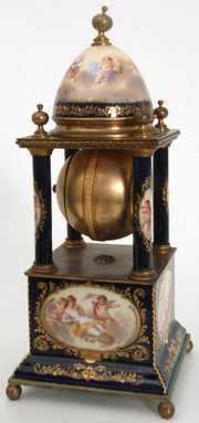 Attr. Royal Vienna Porcelain 4 Column Mantle Clock