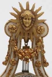 Bronze & Alabaster Lyre Mantle Clock