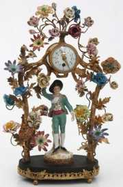Boler French Porcelain & Brass Dome Clock
