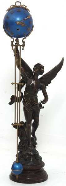 Lg. French Figural Mystery Swinger Clock