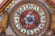 Marble, Onyx And Bronze Mantle Clock