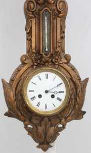 Cast Iron Wall Clock & Barometer