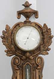 Cast Iron Wall Clock & Barometer