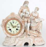 Bisque Figural Mantle Clock