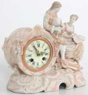 Bisque Figural Mantle Clock
