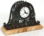 3 Pcs. Wrought Iron & Marble Clock Set