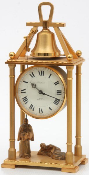 Swiss Animated Striking Bronze Clock