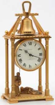 Swiss Animated Striking Bronze Clock