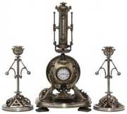 3 Pc. French Industrial Spherical Boiler Clock Set